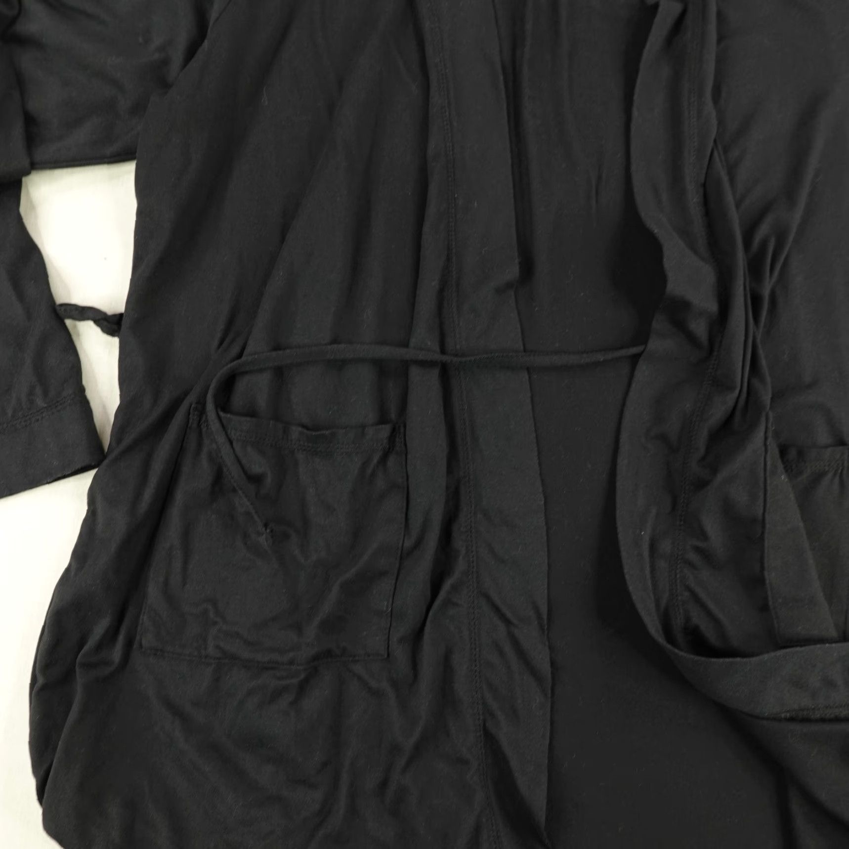 Juicy Couture Juicy Couture Cardigan Sweater Womens Medium Black Open Tie Front Wrap Knit Y2K Pocketed Lightweight Breathable Casual Size M / US 6-8 / IT 42-44 - 6 Thumbnail