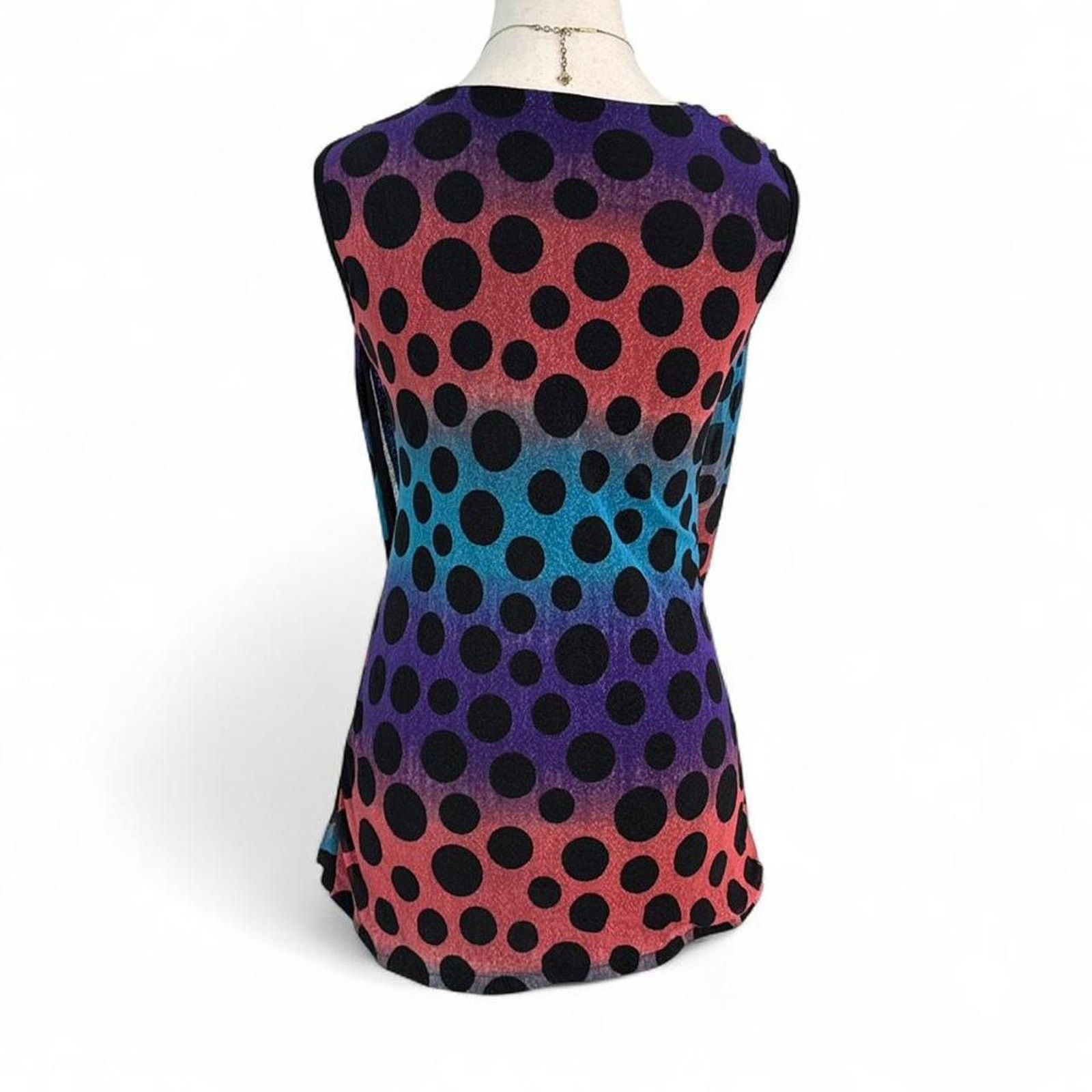 Other Polka Dot Multi Color Cowl Neck Early Draping Top size large Size L / US 10 / IT 46 - 2 Thumbnail