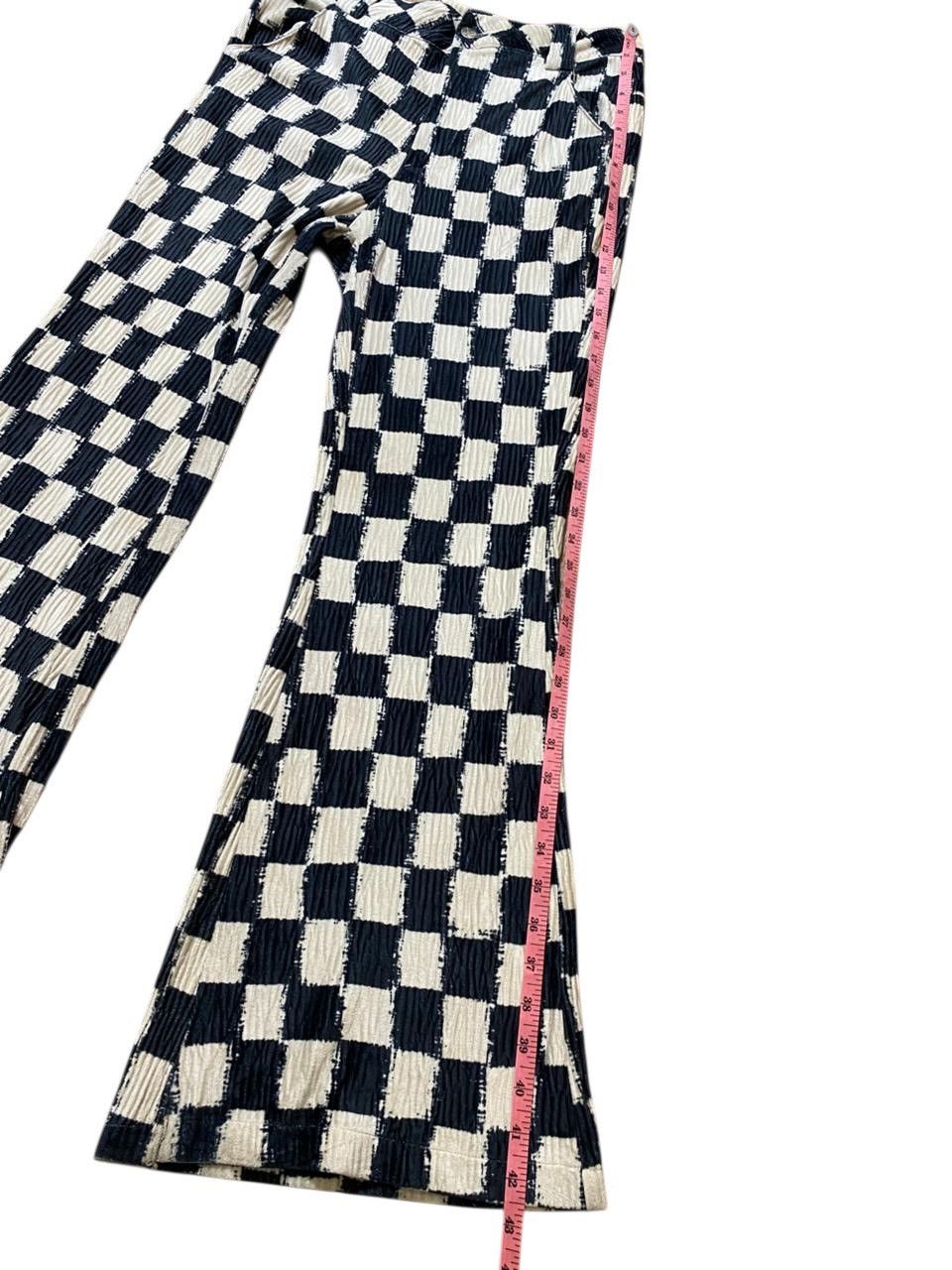 Beauty Beast 2000s Grace&Chili Checkerboard Corduroy Flared Pants Y2K Size US 27 - 11 Thumbnail