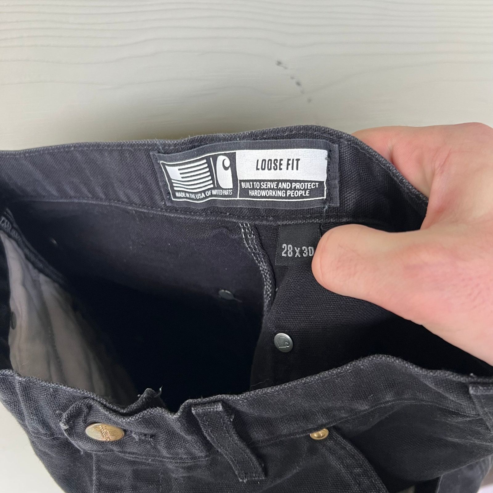 Carhartt × Vintage Vintage Y2K Carhartt black double knee work carpenter pants Size US 27 - 6 Thumbnail