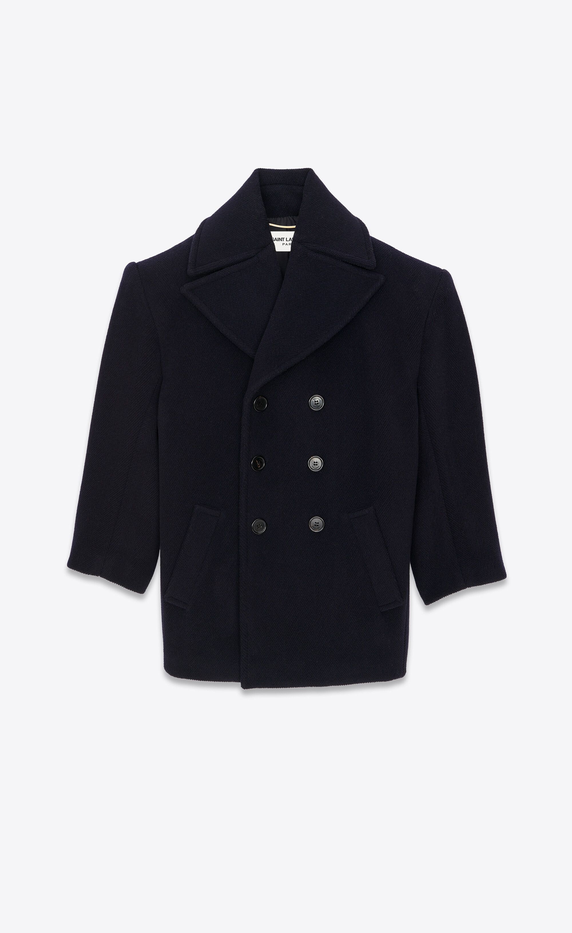 o1s1wg110125 720194 Oversized Peacoat Chevron Wool in Navy