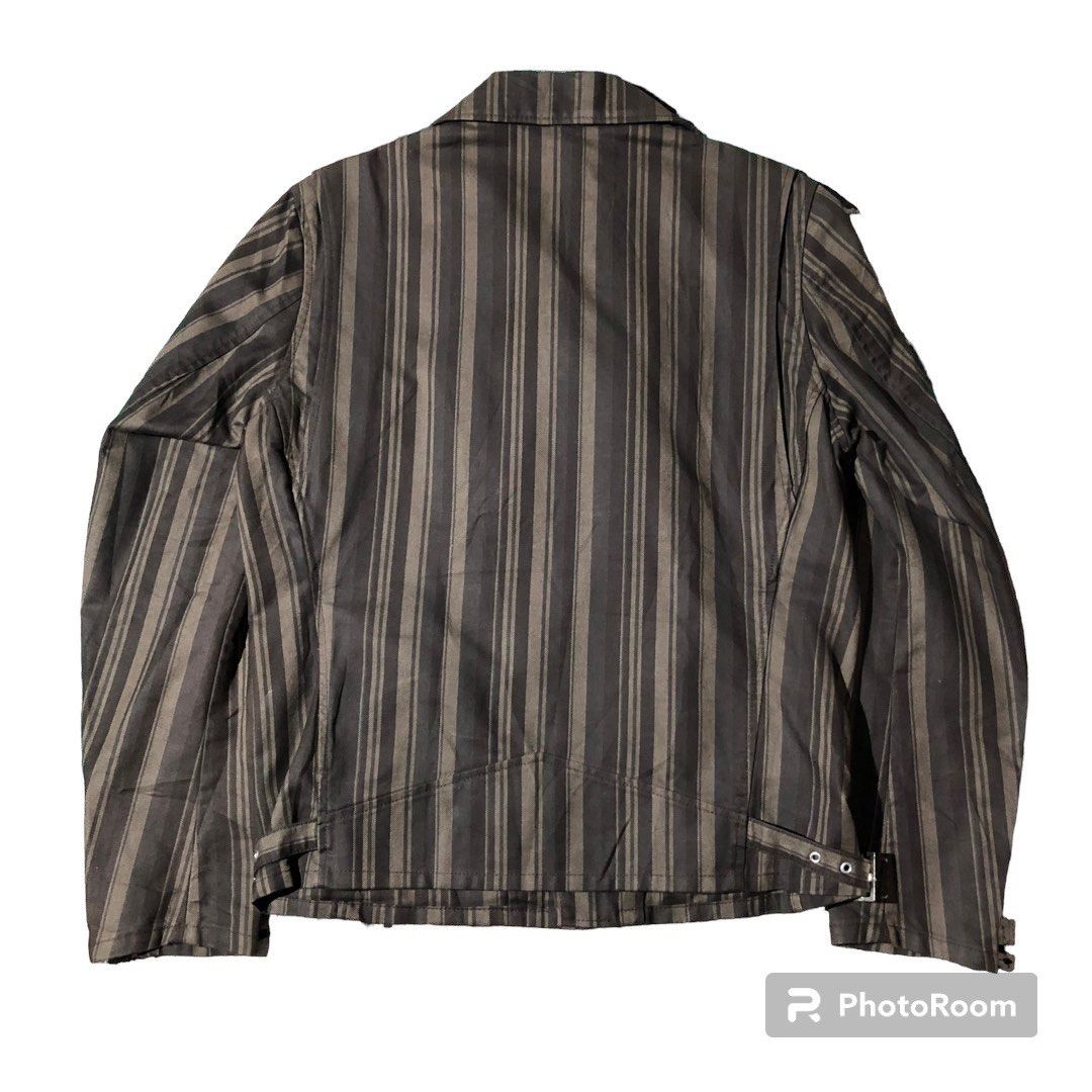 Hysteric Glamour × Japanese Brand × Tornado Mart Tornado mart asymmetric ramones jacket striped Size US L / EU 52-54 / 3 - 2 Thumbnail
