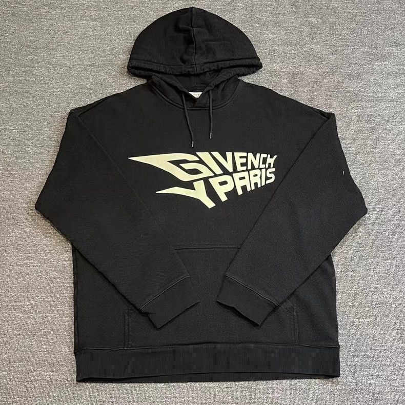 Givenchy Givenchy Black logo print hooded sweater Size US XL / EU 56 / 4 - 1 Thumbnail