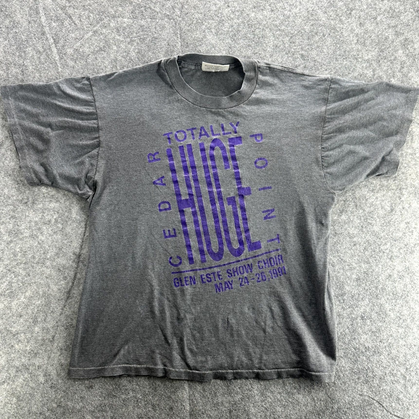 Vintage VINTAGE ISC Cedar Point Huge Shirt Mens L Gray 1991 90s Show Choir Counterpoint World Tour Graphic Print Short Sleeve Crew Neck T-Shirt Glen Este Size US L / EU 52-54 / 3 - 2 Thumbnail