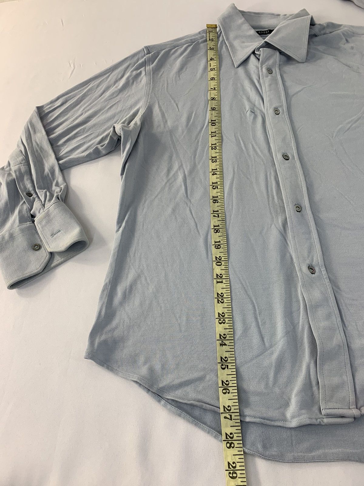 Gucci 90s Gucci Italy Minimalist Button Up Shirt 2/3 Sleeve Size L / US 10 / IT 46 - 10 Thumbnail