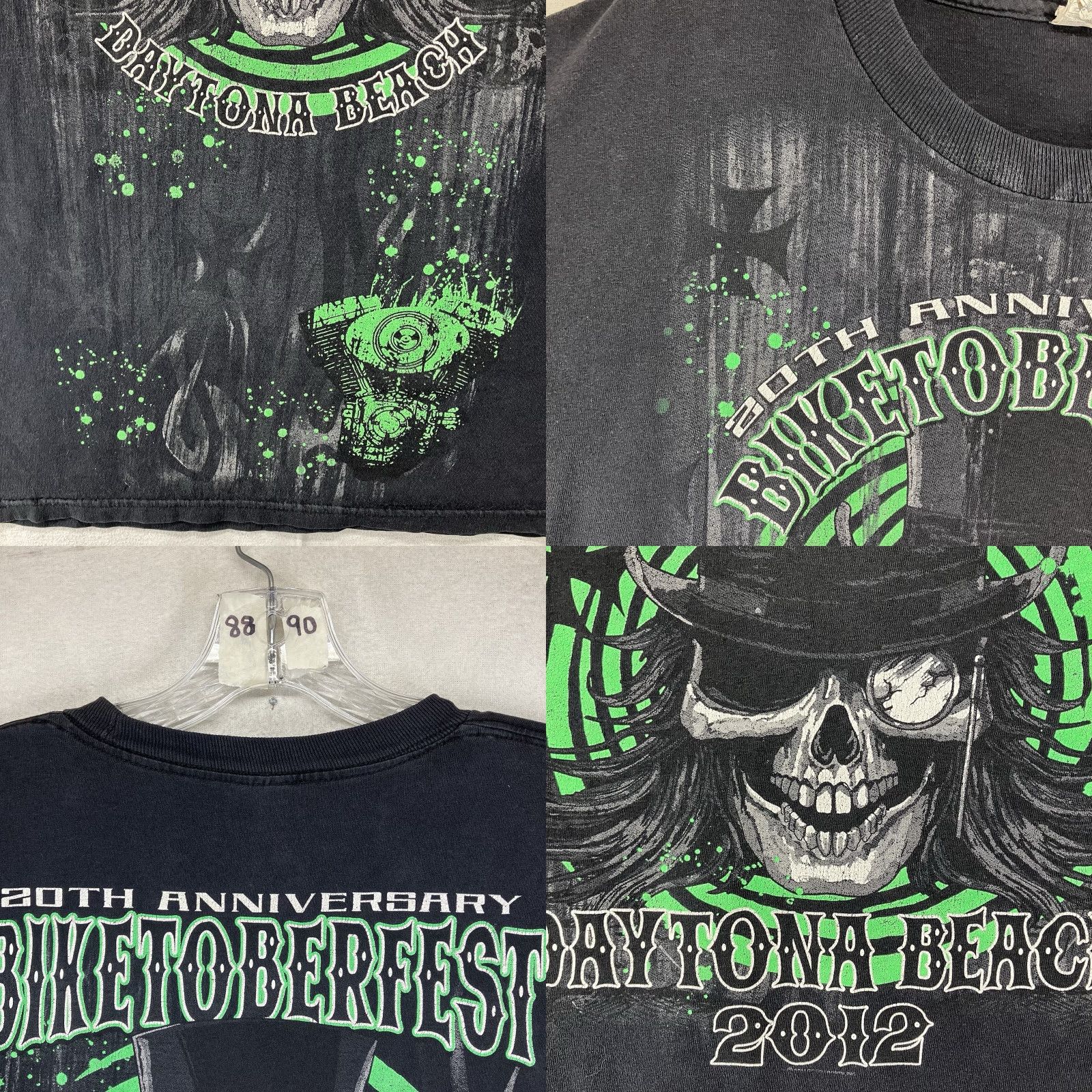 Vintage VINTAGE Alstyle Skull Graphic T-Shirt Large Black Y2K Goth Grunge Alternative Mens Size US L / EU 52-54 / 3 - 8 Thumbnail