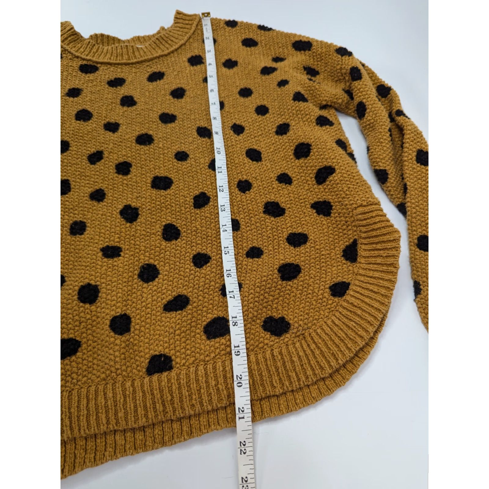 Madewell VINTAGE Madewell Pullover Sweater Crew Neck Women XS Mustard Gold Polka Dot Knit Cotton Pullover 90s Style Pink? Size XS / US 0-2 / IT 36-38 - 4 Thumbnail