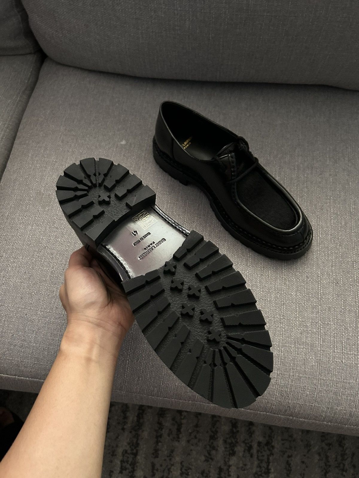 Saint Laurent Paris Saint Laurent Ponyhair lth Derbys blk 41 Size US 8 / EU 41 - 7 Thumbnail
