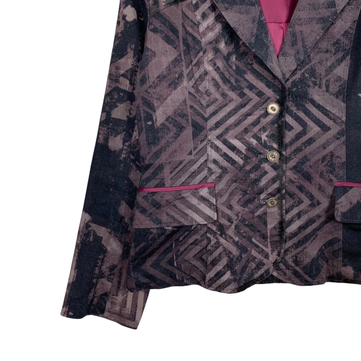 Japanese Brand NERO Made in Japan Fullprint Cropped Blazer Jacket #1621-C72 Size M / US 6-8 / IT 42-44 - 5 Thumbnail