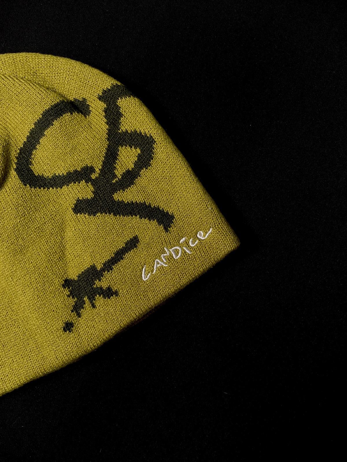 Japanese Brand Deadstock Candice Spark Knitted No Cuff Knit Yellow Beanie Size ONE SIZE - 2 Thumbnail