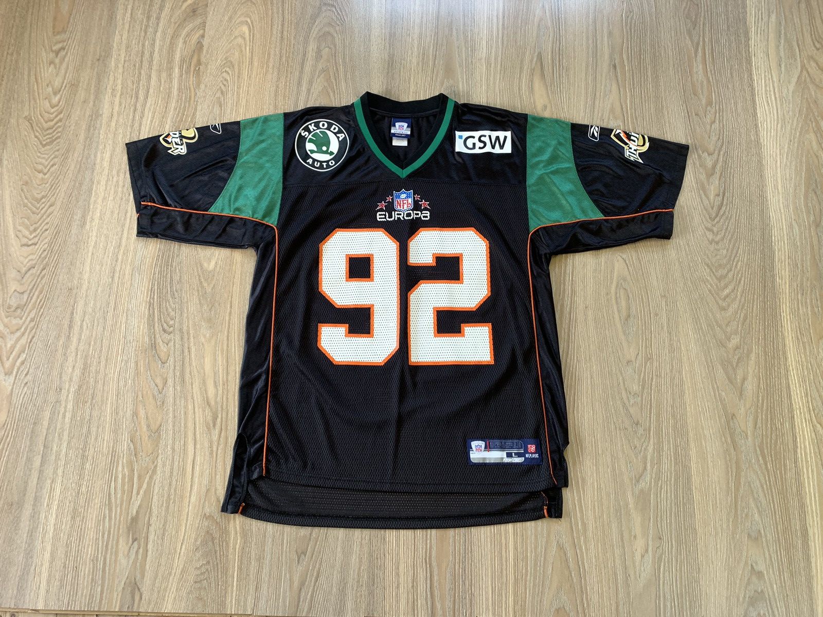 NFL × Reebok × Vintage Reebok NFL Berlin Thunder Patrick Finke #92 Jersey 2007 Size US L / EU 52-54 / 3 - 11 Thumbnail