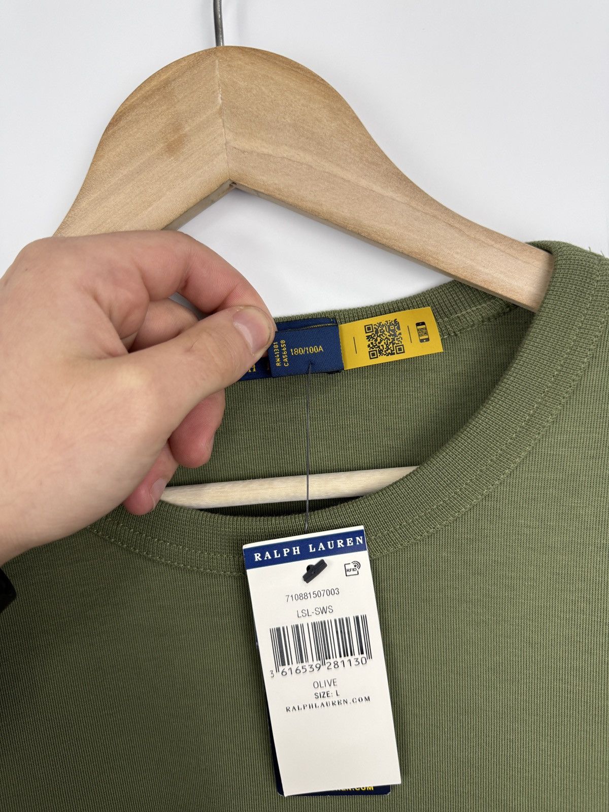 Polo Ralph Lauren 🇺🇸 NWT❗️Polo Ralph Lauren Double Knit Sweatshirt Olive Rare Size US L / EU 52-54 / 3 - 12 Thumbnail