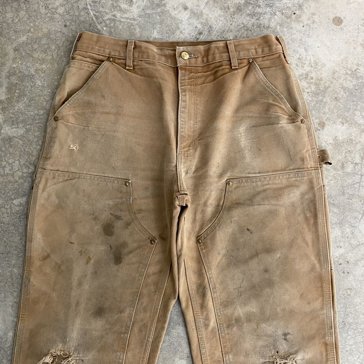 Carhartt Vintage Carhartt Double Knee Faded Tan Carpenter Pants Size US 34 / EU 50 - 3 Thumbnail
