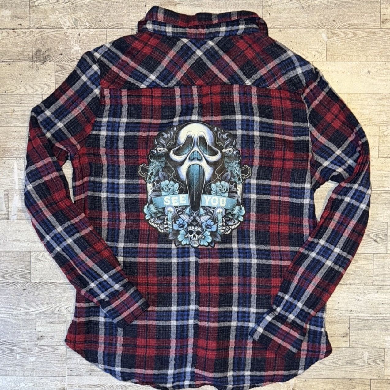 Nordstrom Ghostface, Halloween, Long Sleeve, Plaid Button Down Top Size XS / US 0-2 / IT 36-38 - 11 Thumbnail