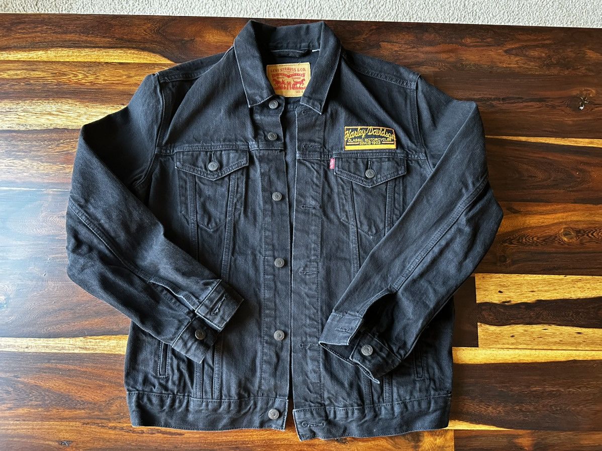 Harley Davidson × Levi's × Vintage Vintage Harley Davidson Levis denim trucker jacket Size US L / EU 52-54 / 3 - 1 Thumbnail