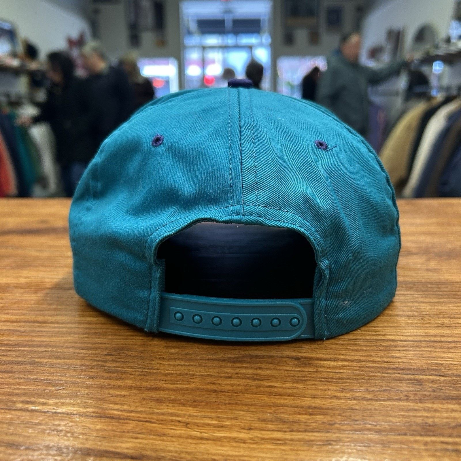 NBA Vintage 90’s Charlotte Hornets Teal And Purple Snap Back Hat Size ONE SIZE - 4 Thumbnail