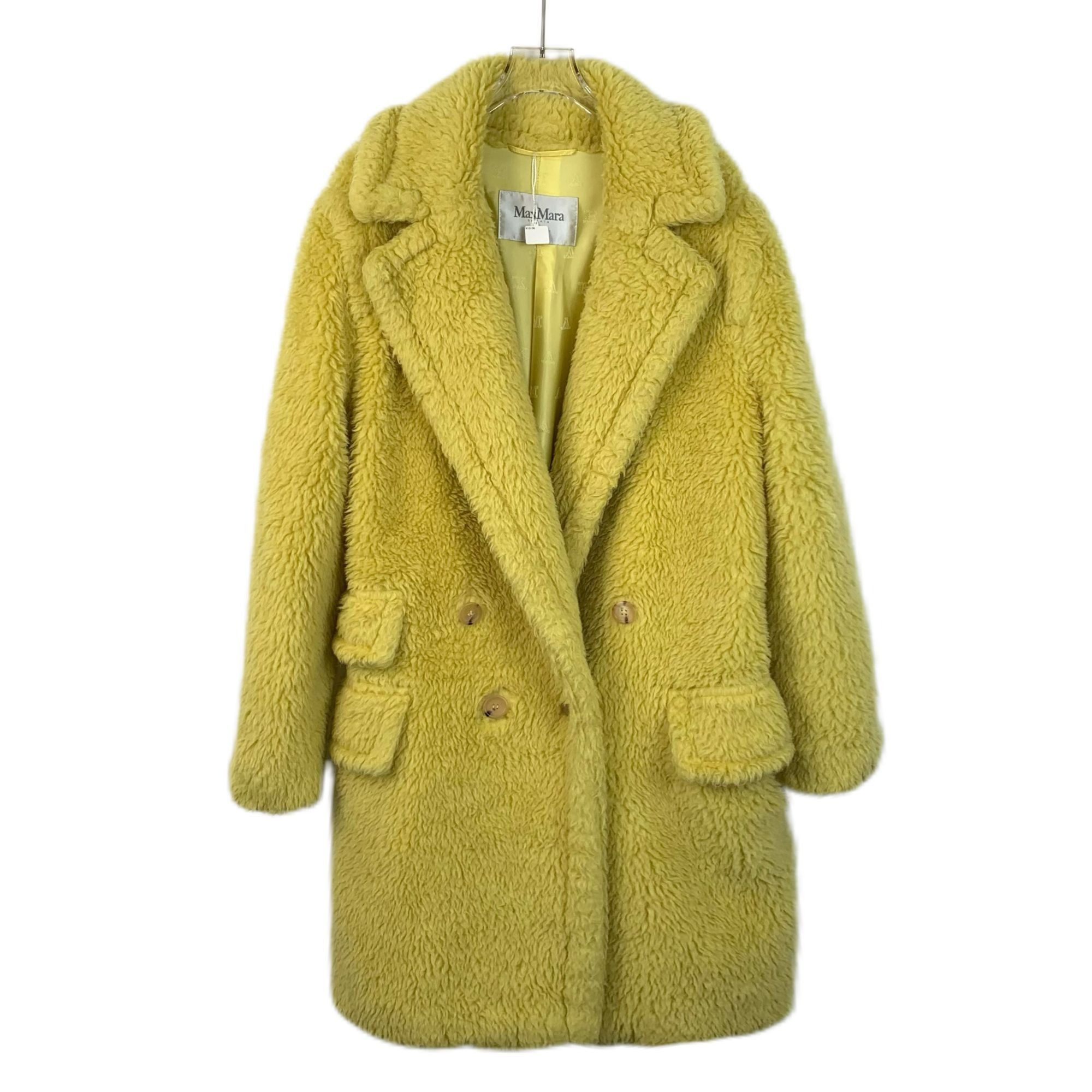 Max Mara Max Mara Yellow Teddy Wool-Blend Double-Breasted Coat With P Size L / US 10 / IT 46 - 1 Thumbnail