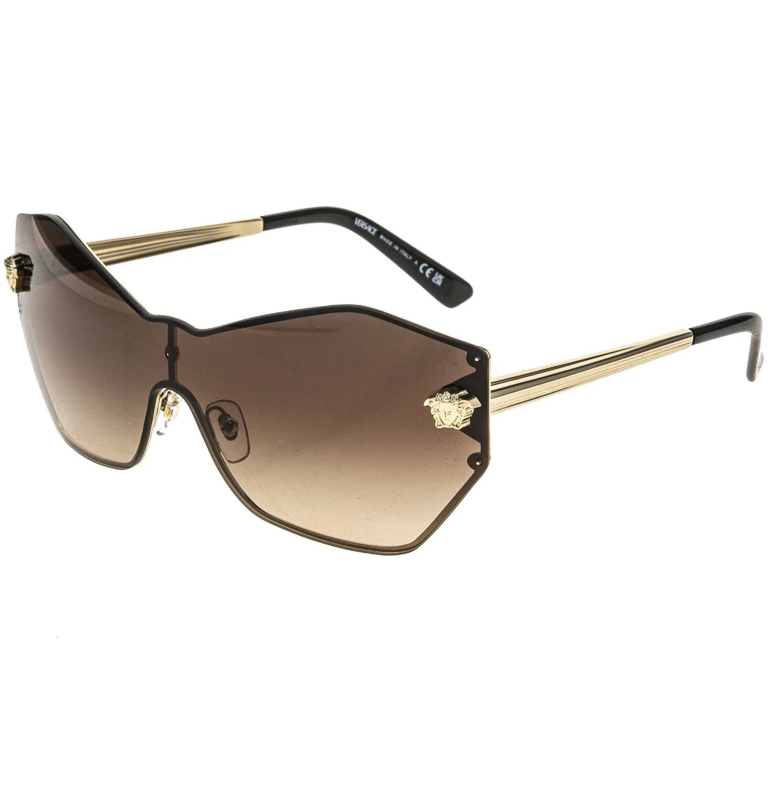 Versace VERSACE VE2182 GLAM Stud Medusa Head 2182 Brown Sunglasses Size ONE SIZE - 4 Thumbnail