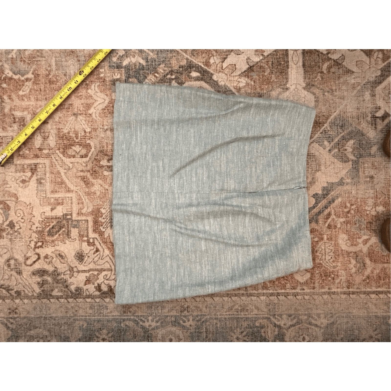 Loft LOFT Linen SEA BLUE W/ SILVER, Button, Mini Skirt, SIZE 8 Size 30" / US 8 / IT 44 - 5 Thumbnail