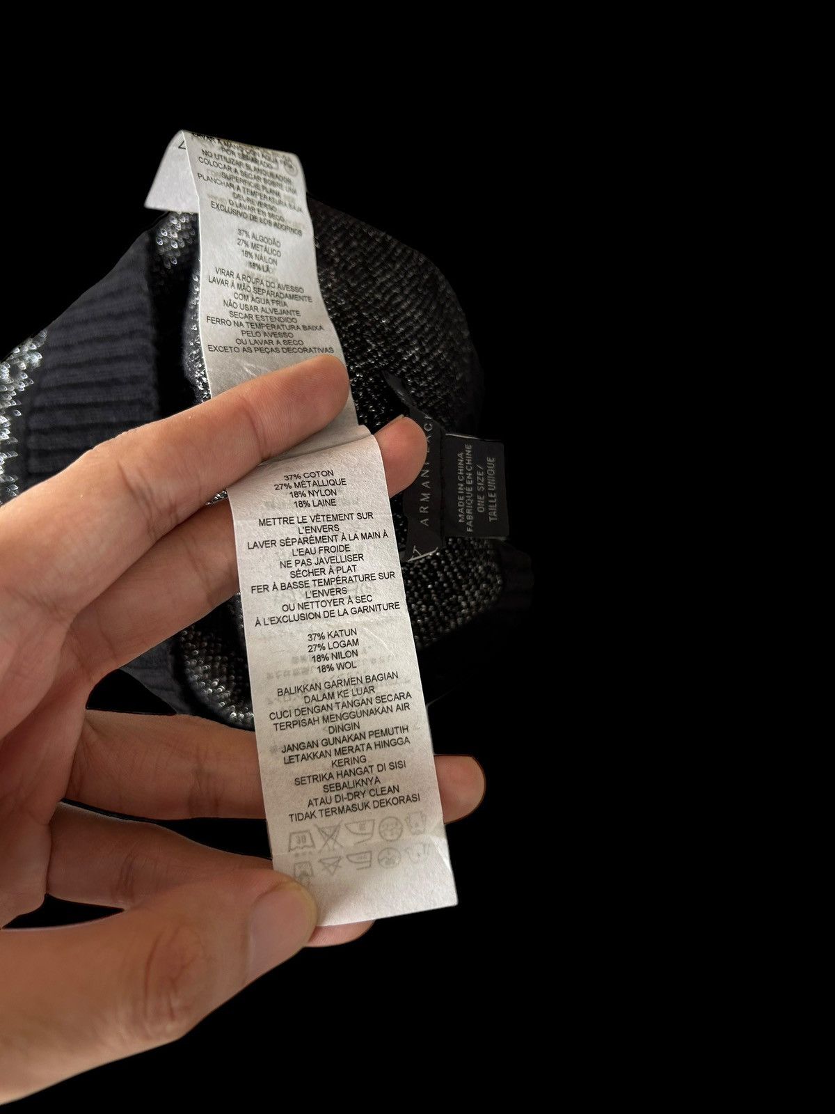 Armani × Armani Exchange × Vintage Armani Exchange Full Print Beanie Hats Size ONE SIZE - 11 Thumbnail