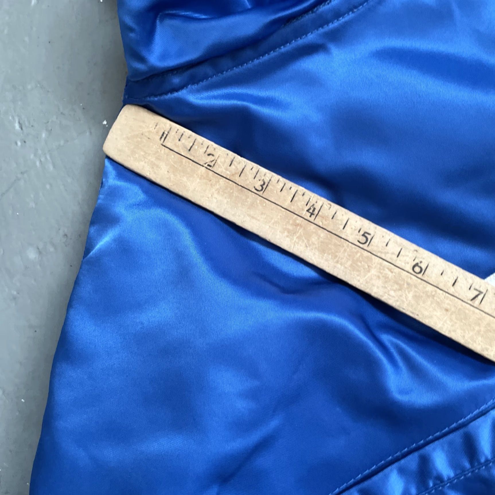 Wilson VINTAGE Gonzaga Baseball Jacket 1970s-1980s Game Worn USA Wilson 46 Bomber Jacket Mens Blue Bulldogs Team Issue Size US S / EU 44-46 / 1 - 2 Thumbnail