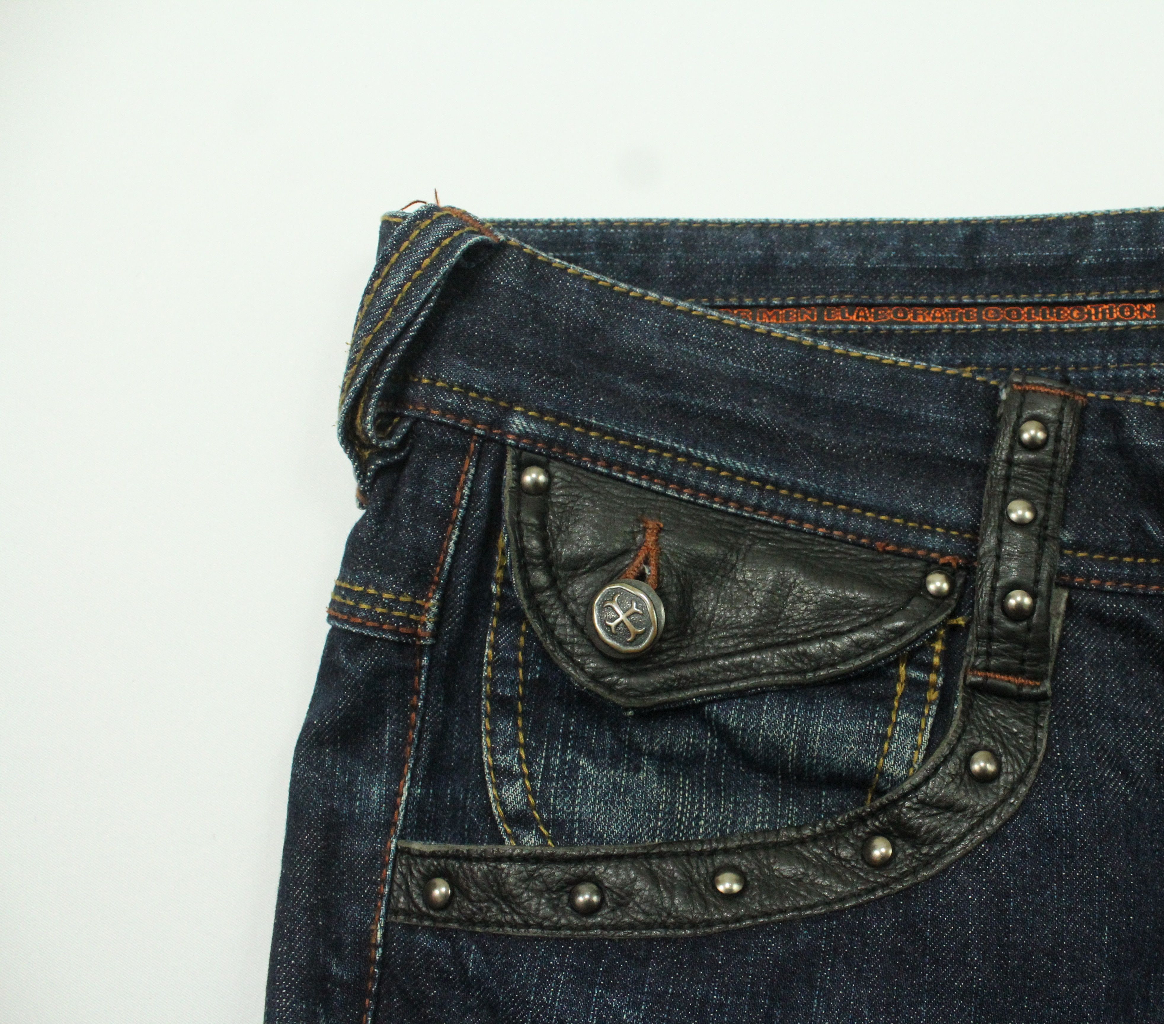 Japanese Brand Leather Pocket Laced Spiral Cut NICOLE CLUB FOR MEN Denim Size US 34 / EU 50 - 17 Thumbnail