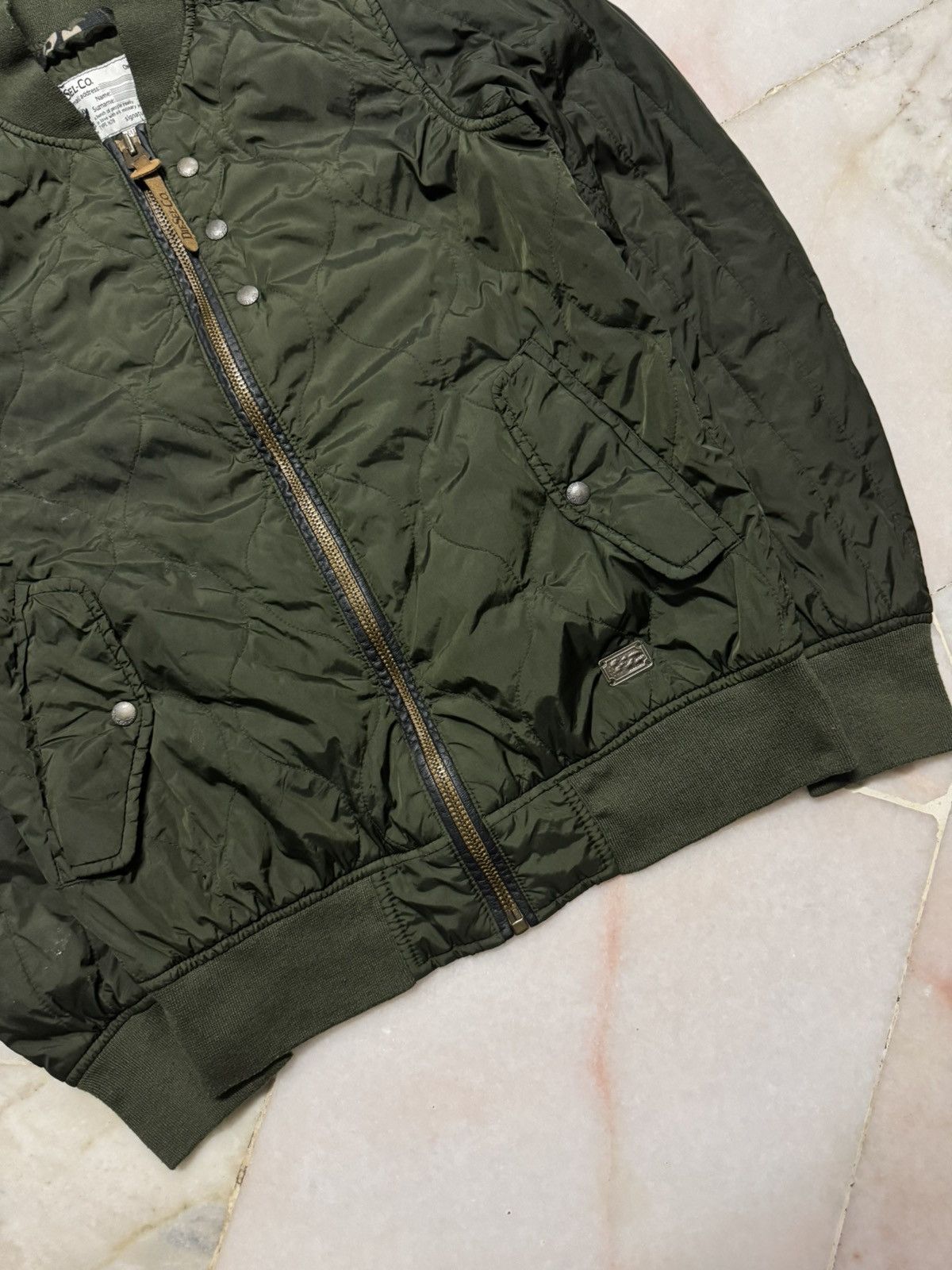 Diesel 💥VINTAGE Y2K DIESEL-CO OLIVE GREEN MILITARY DISTRESS BOMBERS Size US S / EU 44-46 / 1 - 7 Thumbnail