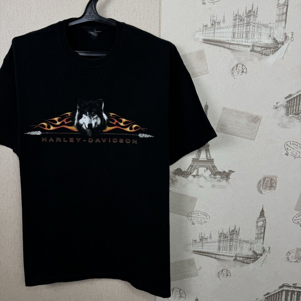 Other Vintage Harley Davidson T shirt Fire Wolf Los Angeles XL Size US XL / EU 56 / 4 - 9 Thumbnail
