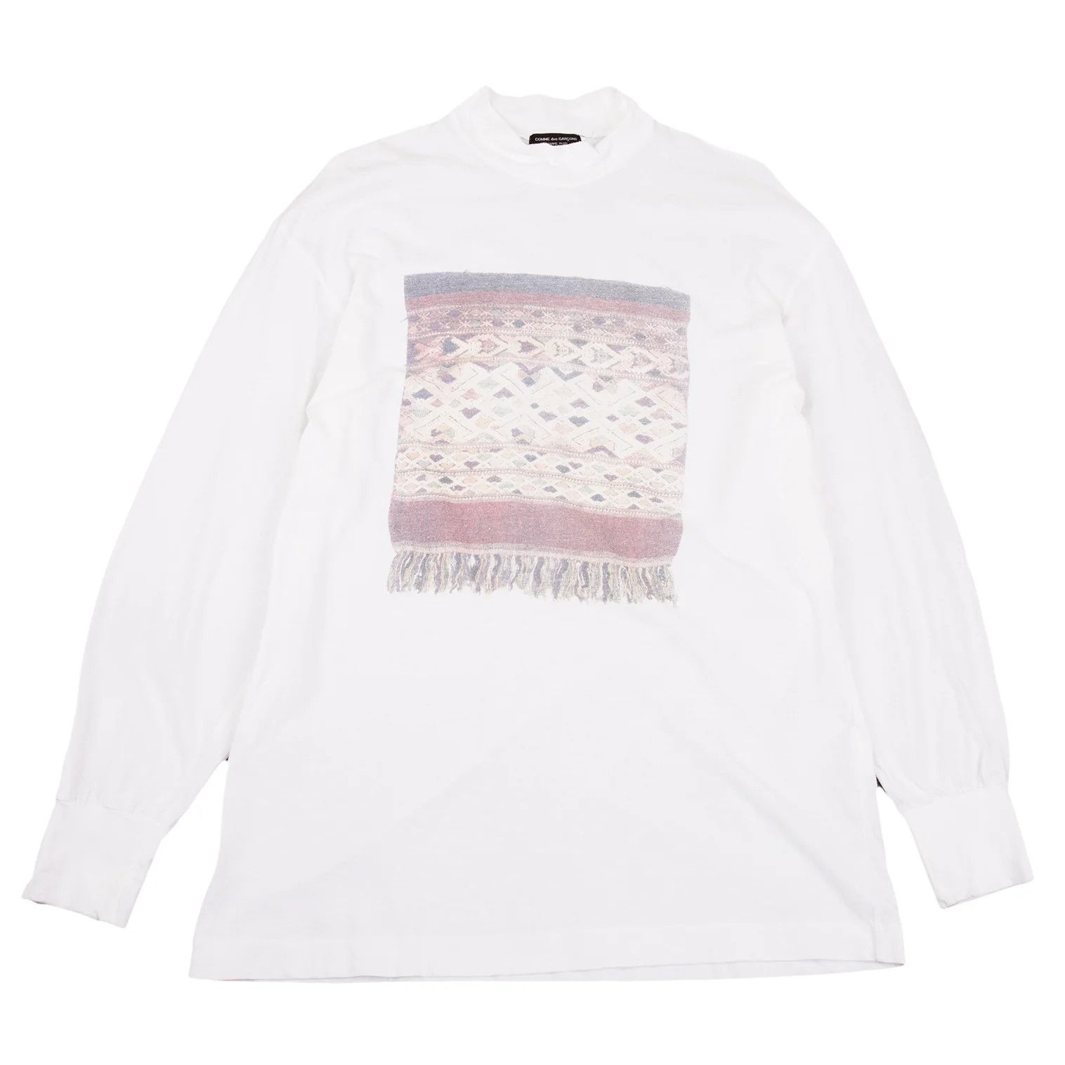 Comme des Garcons Homme Plus Ethnic Knit High Neck Cut Sew in Off-White, Size M Size US M / EU 48-50 / 2 - 1 Thumbnail