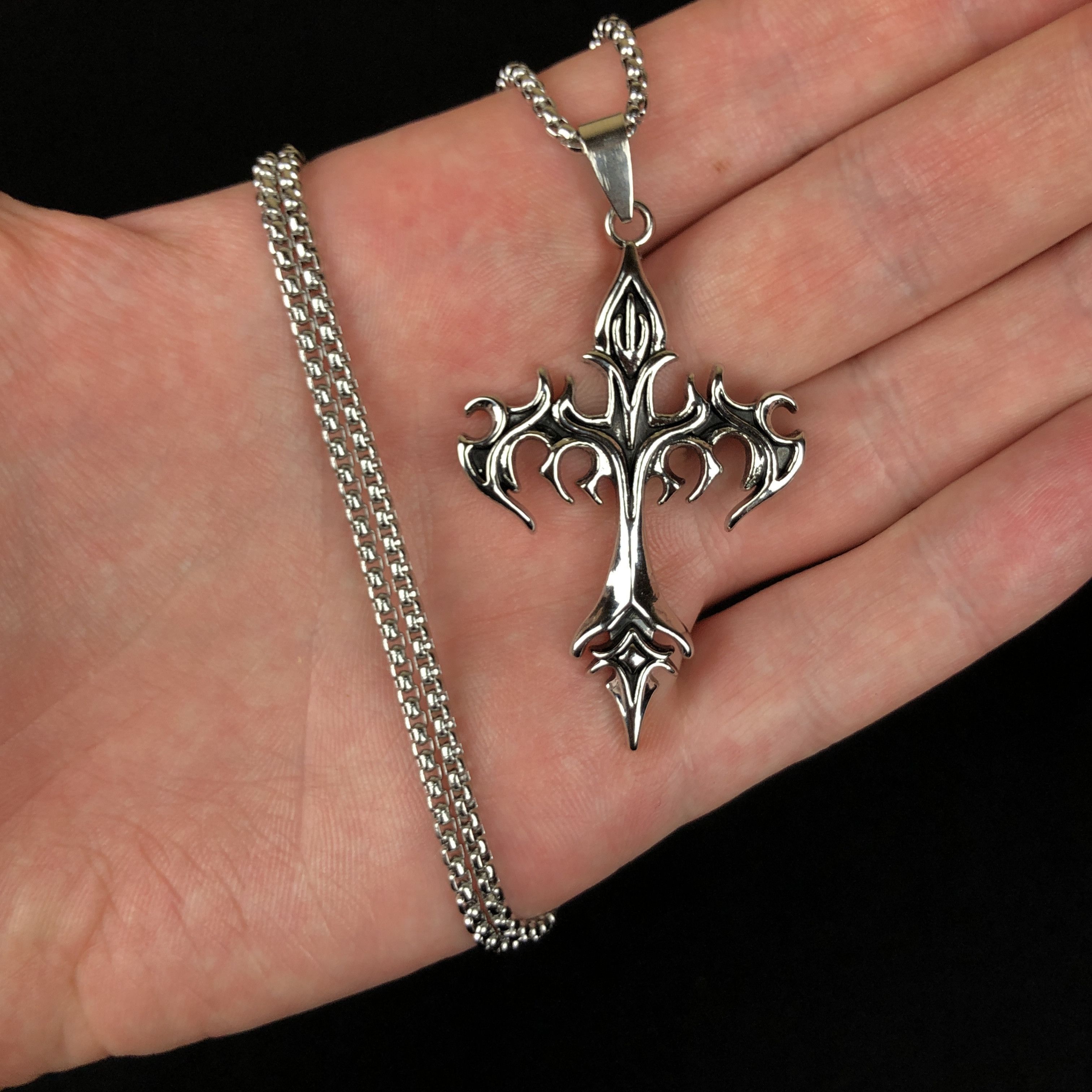 Jewelry Gothic Cross Necklace Punk chain Size ONE SIZE - 1 Thumbnail