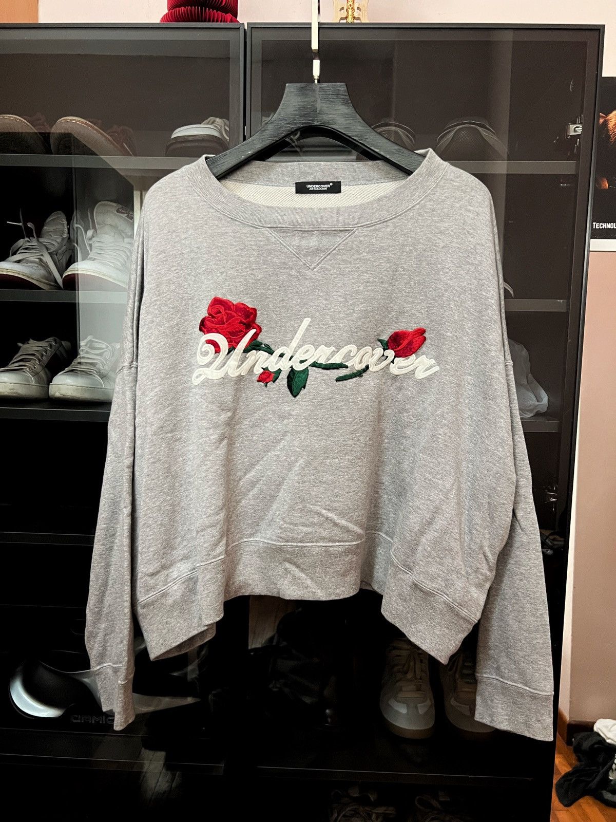Undercover Undercover AW18 Rose Embroidery Cropped Sweater Size US XL / EU 56 / 4 - 1 Thumbnail