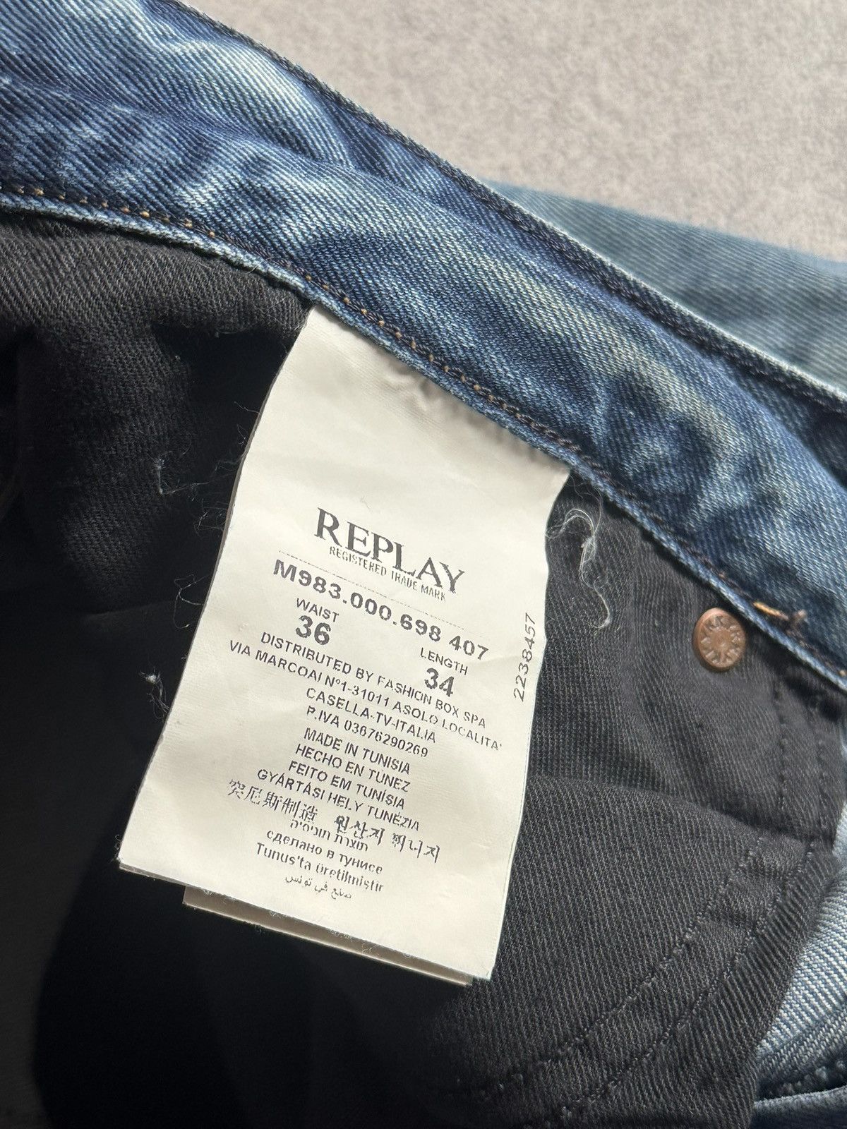 Replay Replay 36/34 Waitom distressed jeans pants trousers 👖 Y2K Size US 36 / EU 52 - 6 Thumbnail