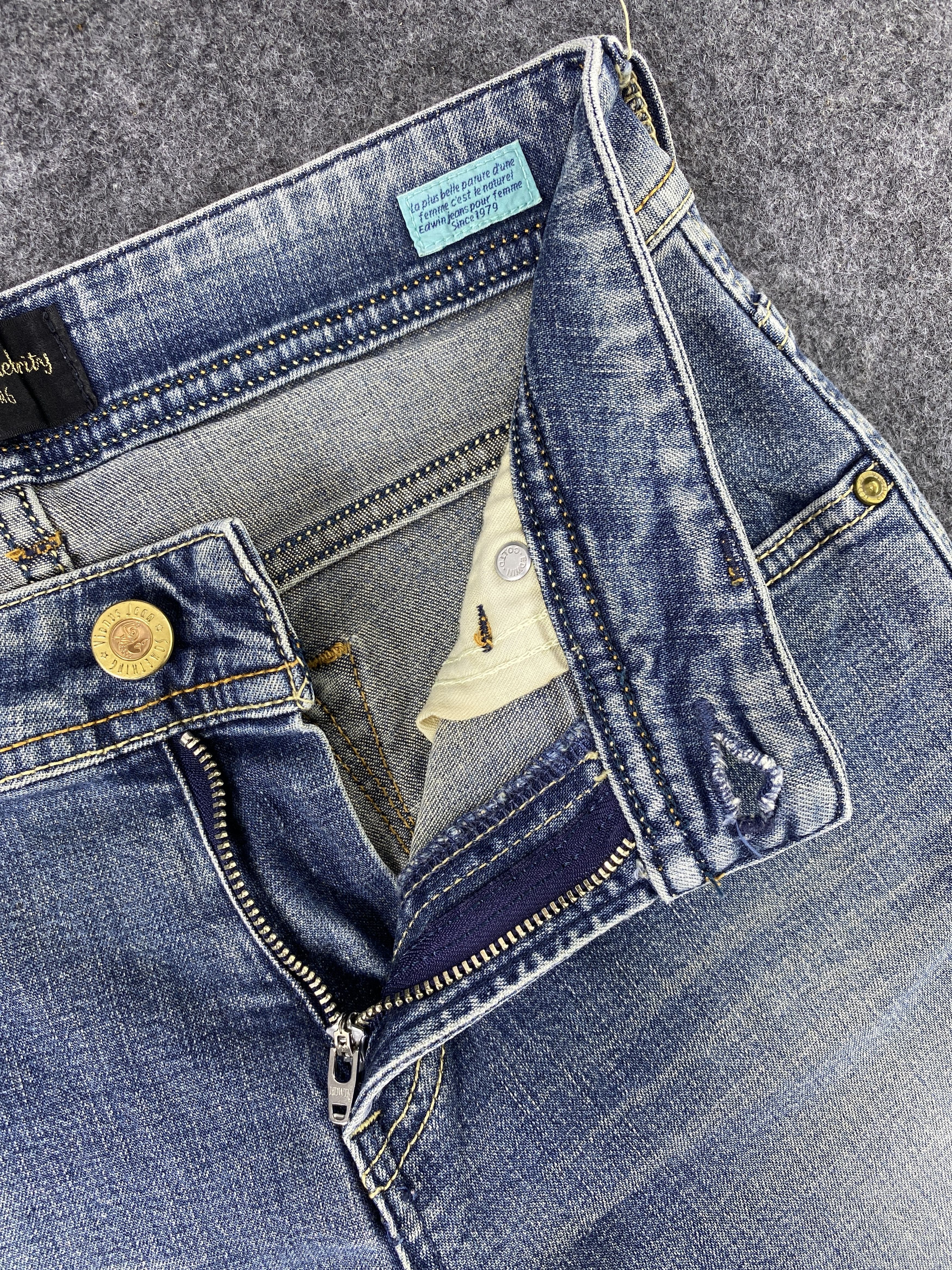 Edwin Vienus Jean by Something Edwin Flare Blue Wash Jeans - J1087 Size 28" / US 6 / IT 42 - 7 Thumbnail