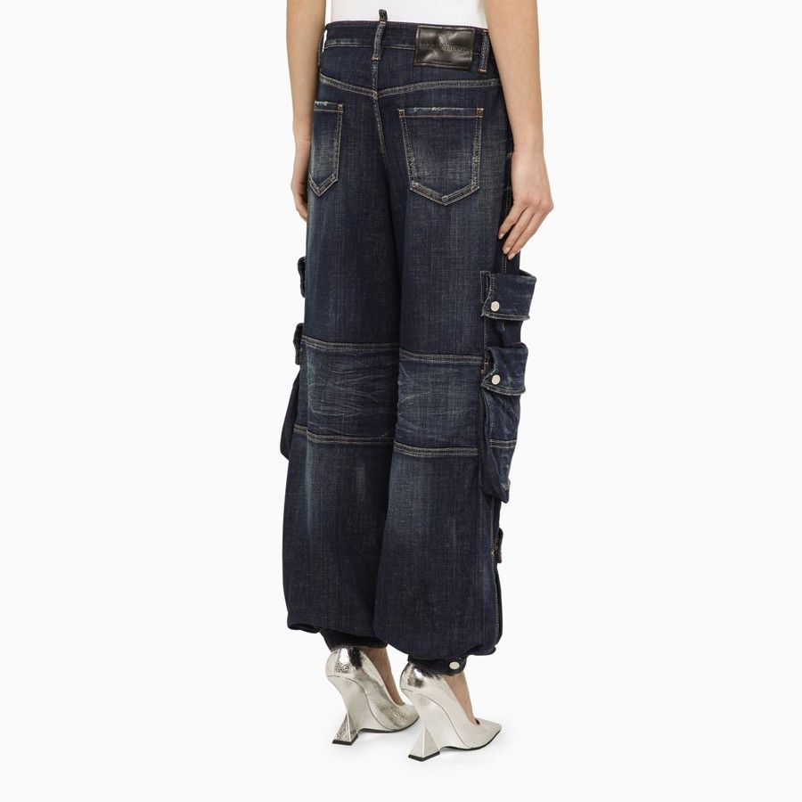 Dsquared2 o1d2blof0824 Denim Cargo Jeans in Blue Size 27" / US 4 / IT 40 - 4 Thumbnail