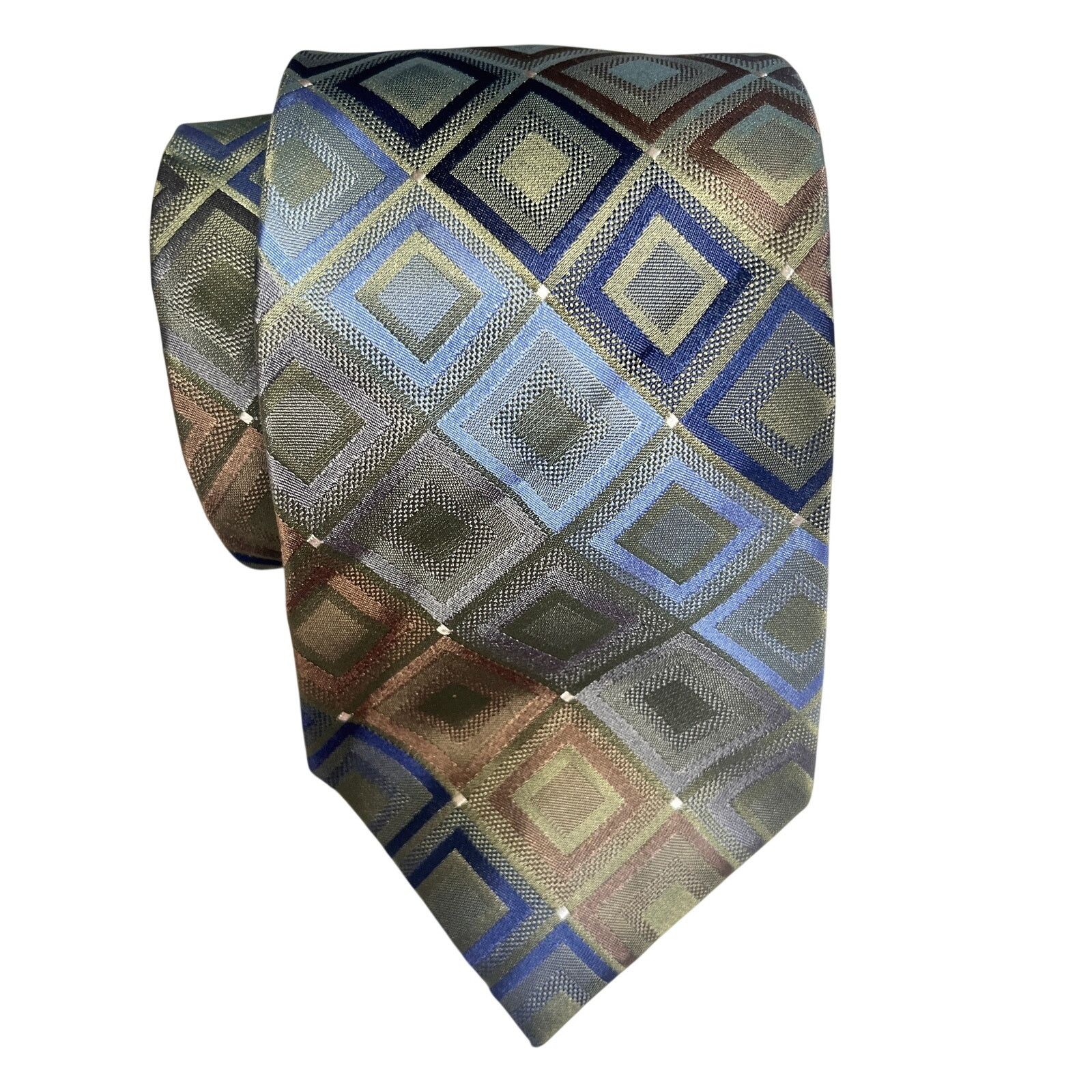 Joseph Abboud Joe Joseph Abboud Geometric Patterned Silk Necktie Size ONE SIZE - 1 Thumbnail