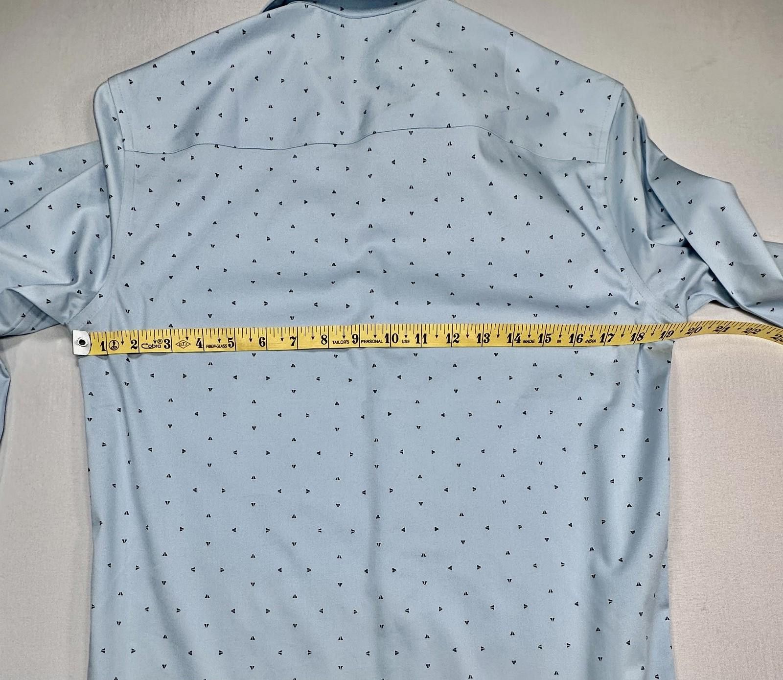 Alfani Alfani Slim Fit Button Down Dress Shirt Blue Men's S 32/33 Size 36R - 4 Thumbnail