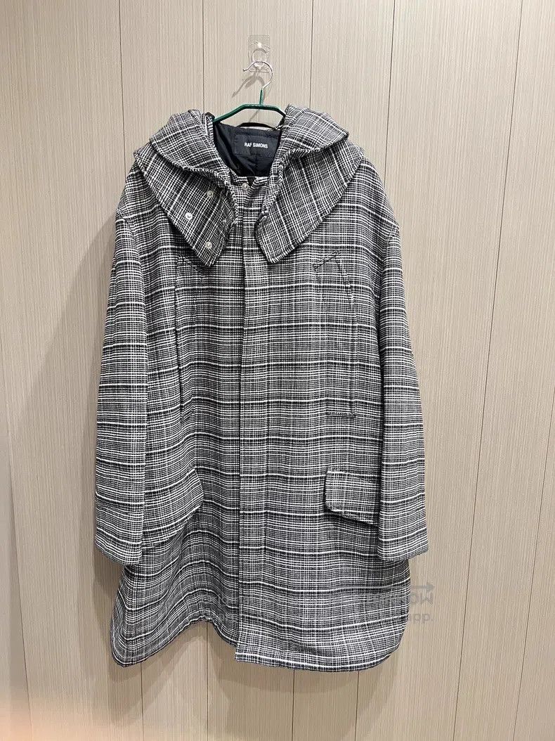 Raf Simons Raf Simons 18FW Black and White Plaid Wool Parka Coat Size US M / EU 48-50 / 2 - 1 Thumbnail