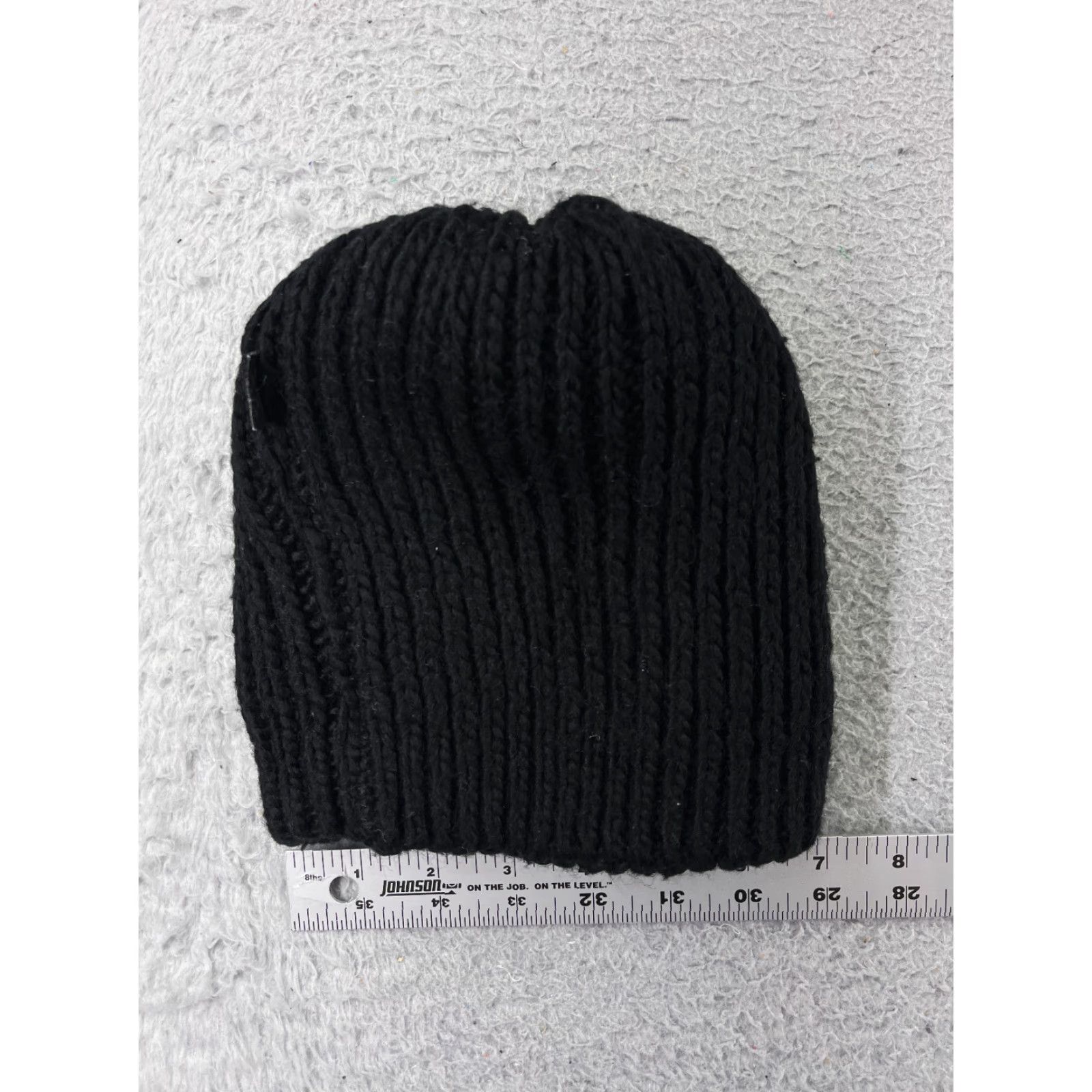 Vintage Beanie Toque Adult One Size Black Acrylic Wool Blend Criss Cross Knit Ski Hat/Cap Mens Beanie Black Knit Ski Size ONE SIZE - 4 Thumbnail