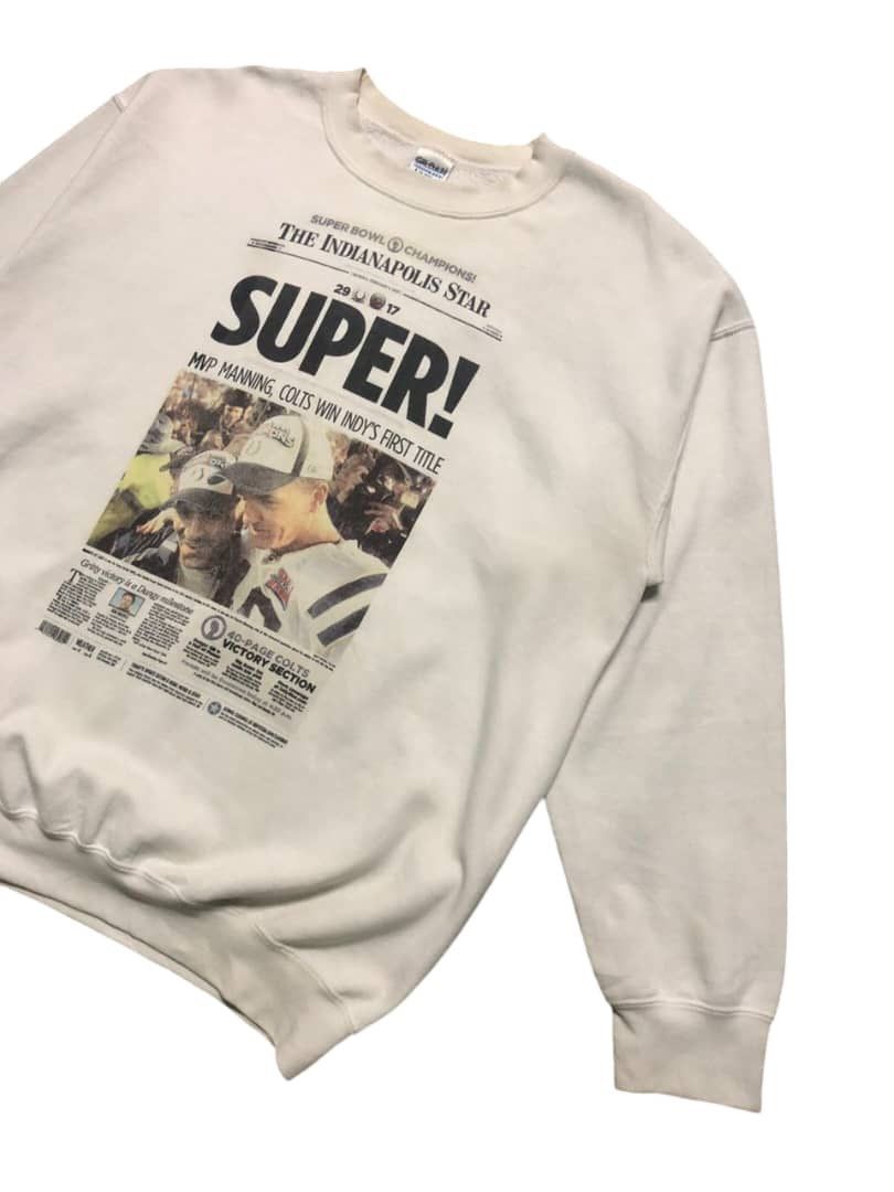 Gildan × Vintage Y2K Indianapolis Colts Championship Super Bowl Newspaper Size US L / EU 52-54 / 3 - 4 Thumbnail