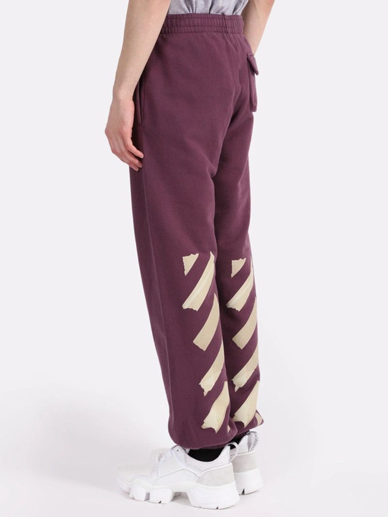 Off-White Purple Tape Diagonals Logo Sweatpants Size US 32 / EU 48 - 4 Thumbnail
