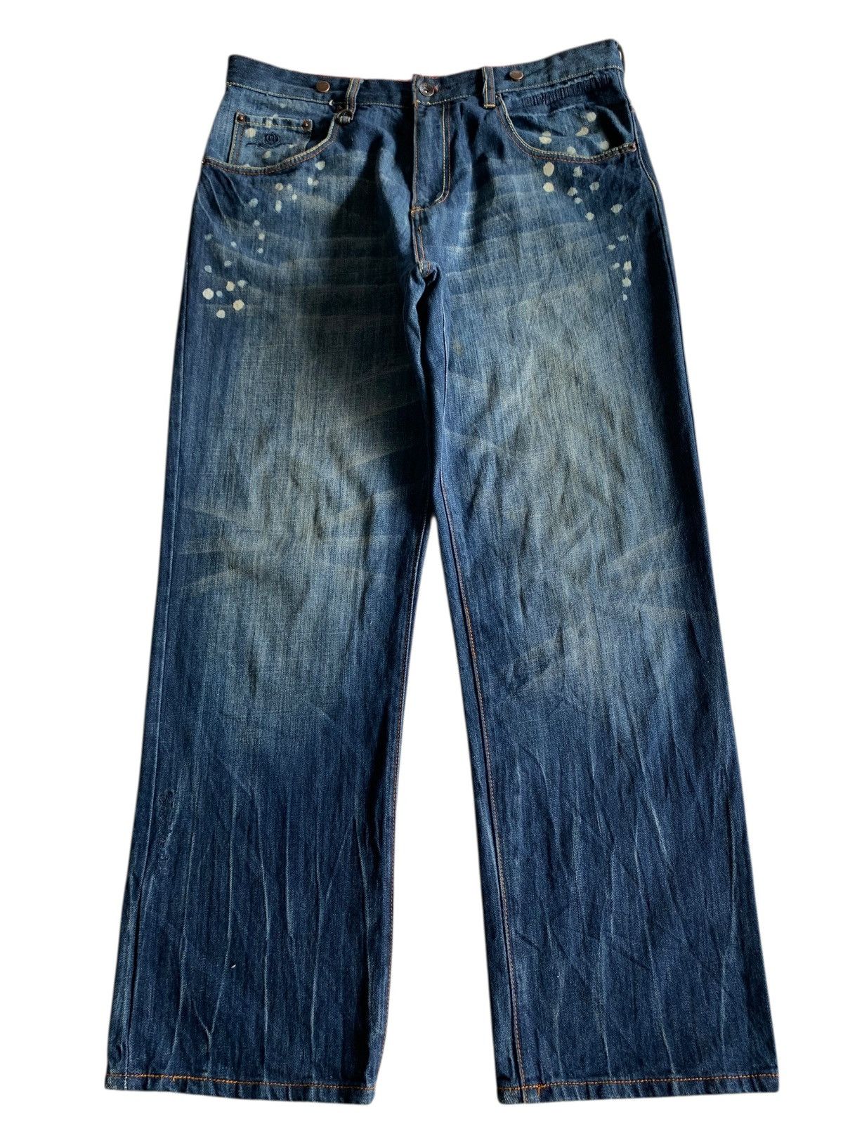 If Six Was Nine CROWN COLLECTIVE BIG SKULL PUNK JAPANESE DISTRESSED DENIM Size US 34 / EU 50 - 2 Thumbnail