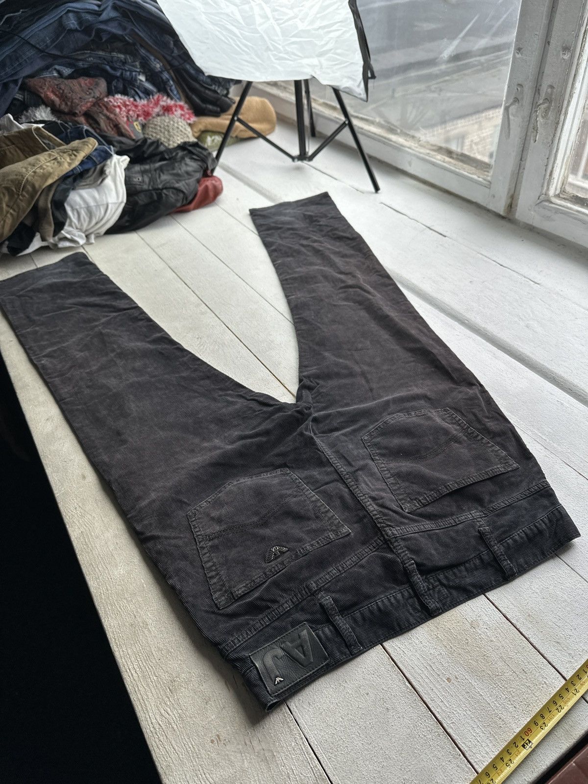 Giorgio Armani VNTG🚨90s Armani Jeans CORDUROY FADED BLACK Mens Pants Size US 32 / EU 48 - 7 Thumbnail