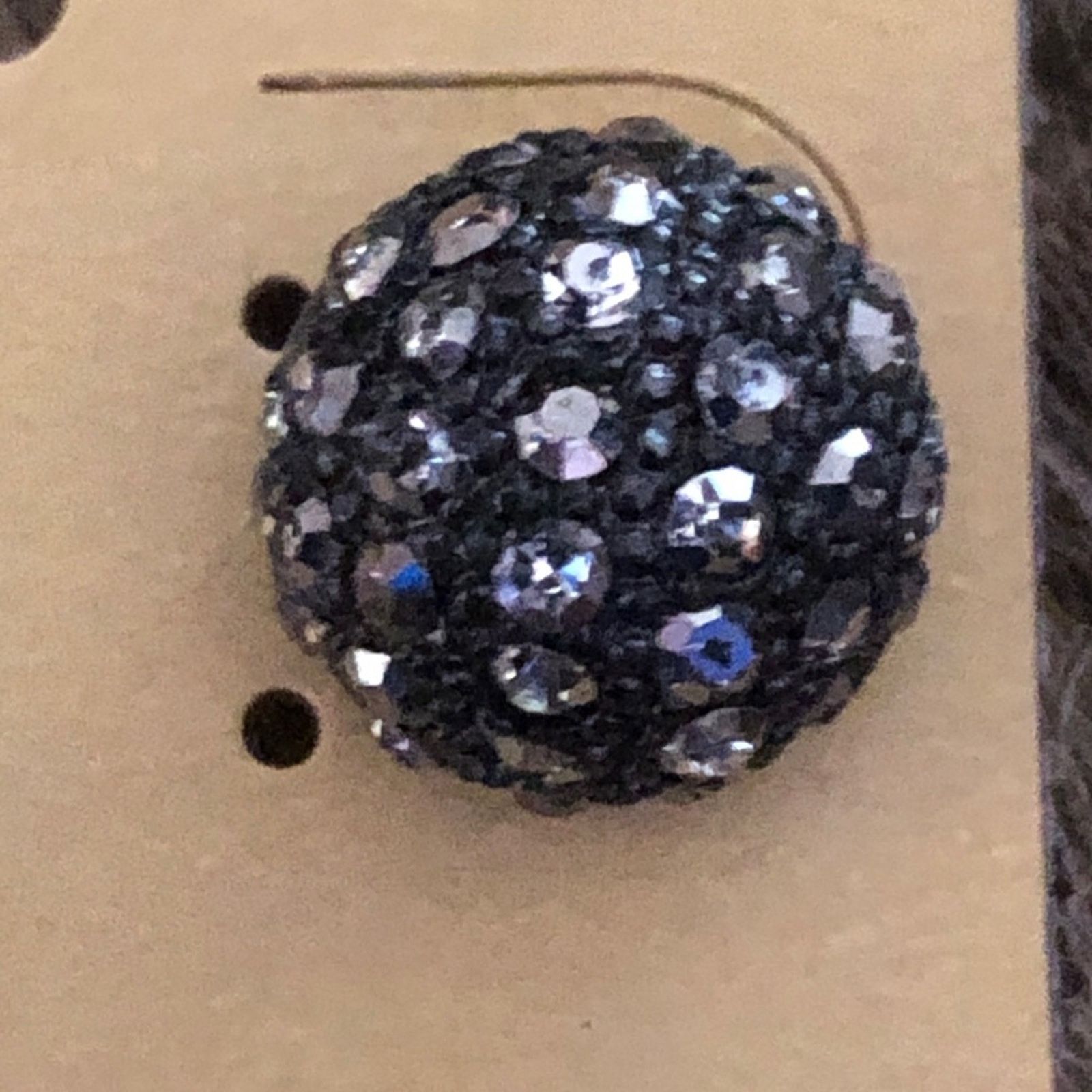 Jewelry Black rhinestone disco ball pierced earrings Size ONE SIZE - 4 Thumbnail