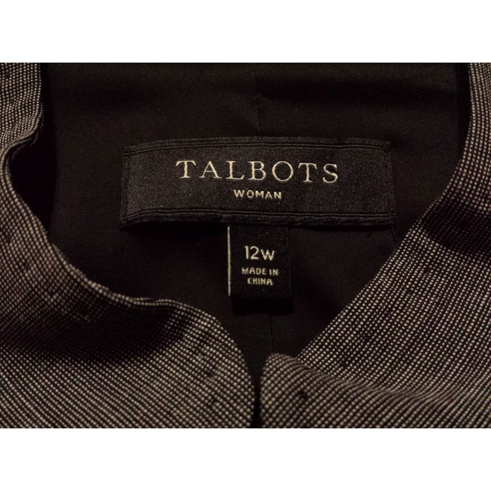 Talbots Talbots Jacket Womens 12W Plus Gray Wool Blend Button-Front Blazer Short Sleeve Office Workwear Basic Jacket Mens Womens? Size XL / US 12-14 / IT 48-50 - 5 Thumbnail