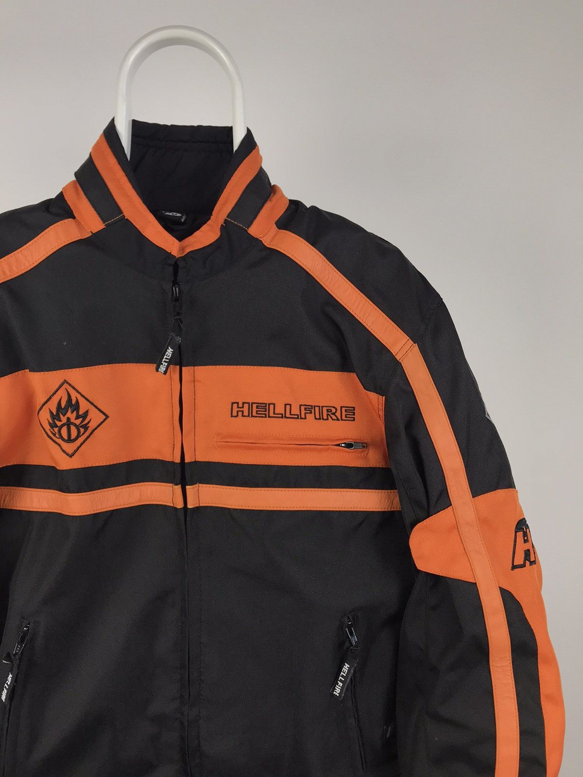 Vintage Vintage Hellfire Big Logo Racing Moto Biker Nylon Jacket Size US M / EU 48-50 / 2 - 2 Thumbnail