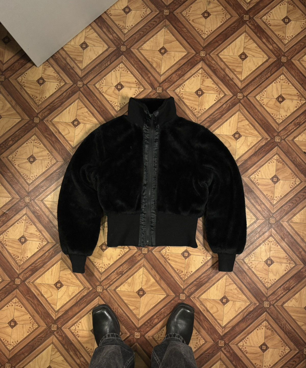 Vintage Cropped Faux Fur bomber jacket Size S / US 4 / IT 40 - 1 Thumbnail