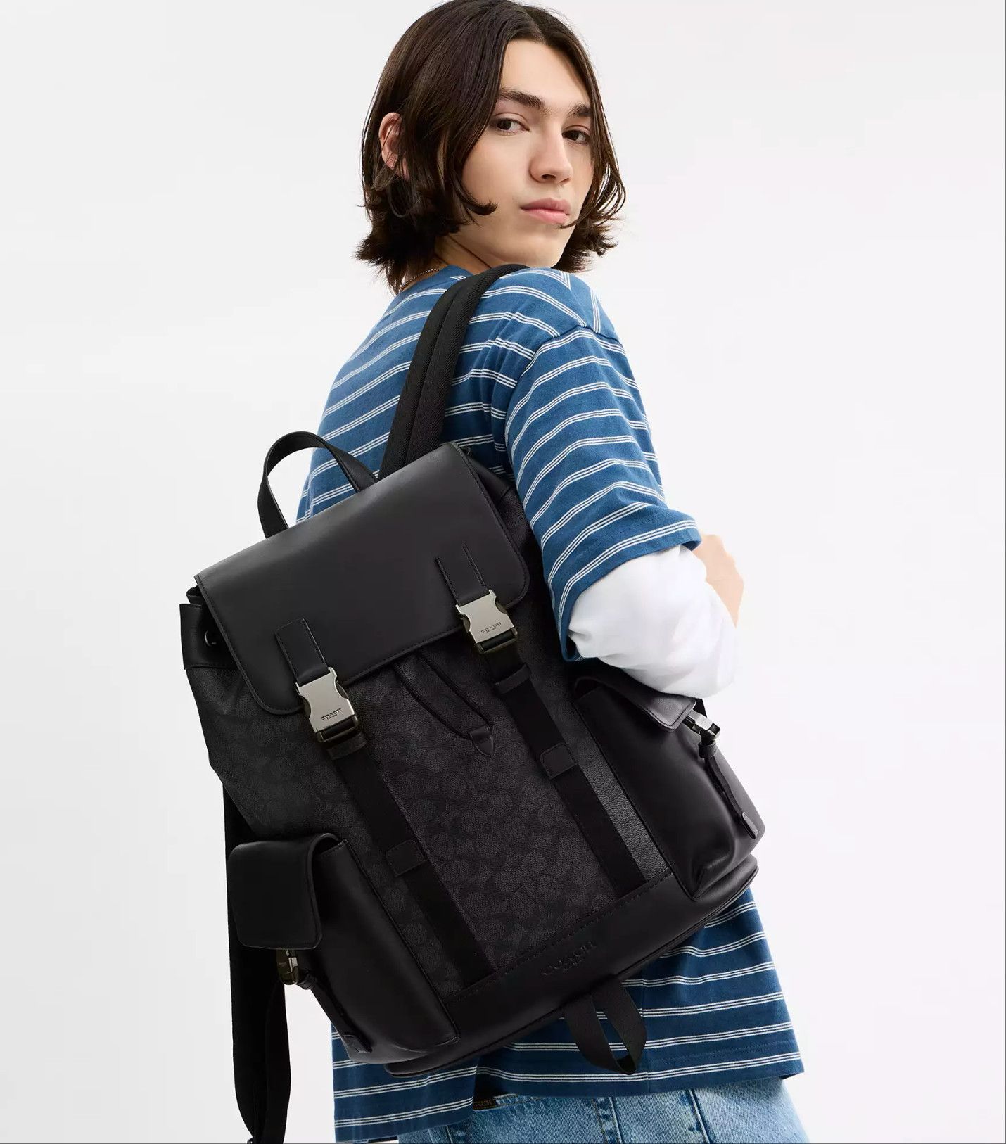 Coach MEN'S Clark Backpack In Signature Canvas CCF90 Size ONE SIZE - 3 Thumbnail