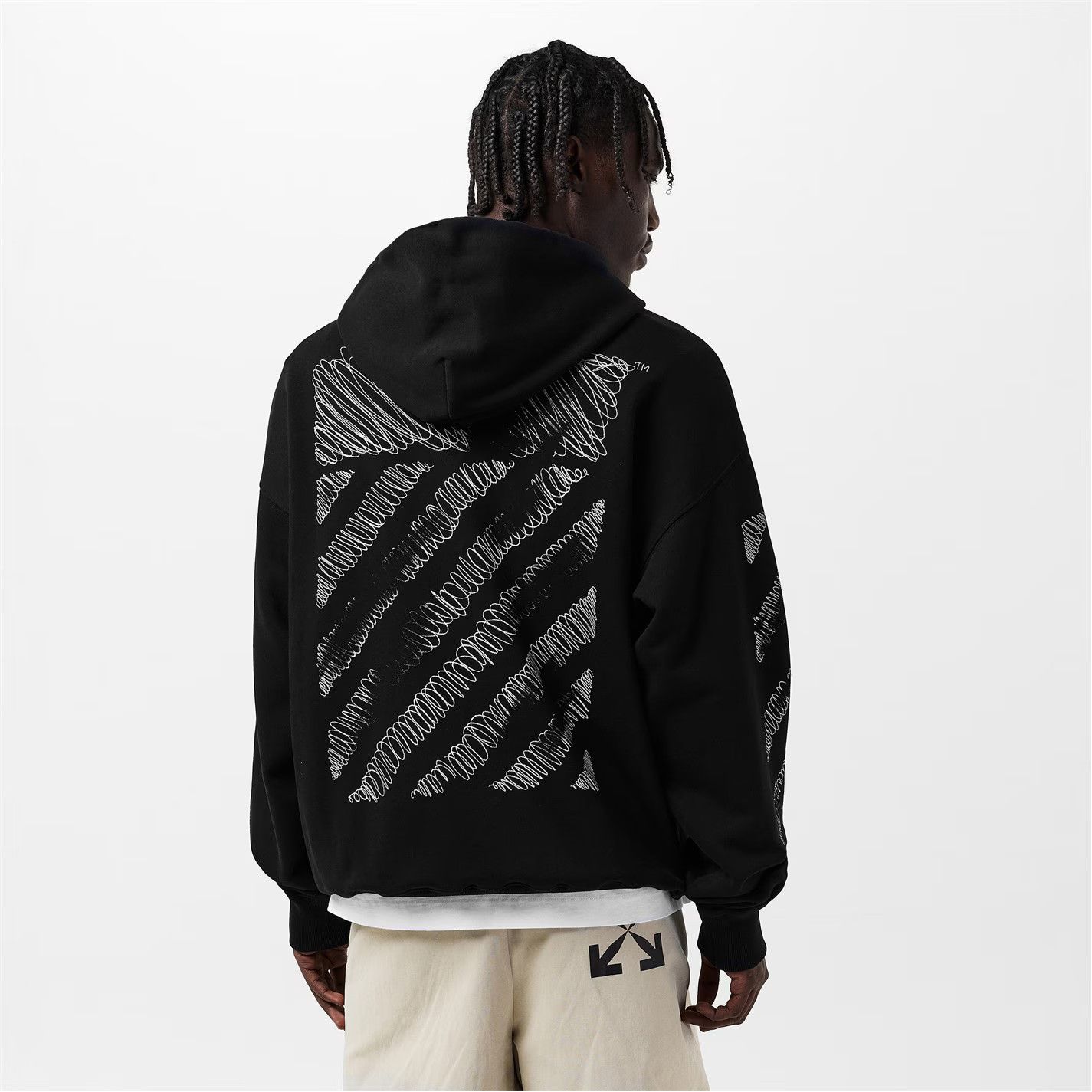 Off-White o1g2r1mq0226 Scrib Diag Pullover Hoodie In Black Size US S / EU 44-46 / 1 - 4 Thumbnail