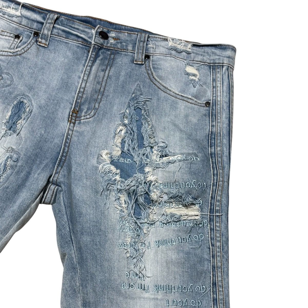 Ev Bravado EV BRAVADO do you think I'm crazy? DISTRESSED JEANS Size US 34 / EU 50 - 3 Thumbnail