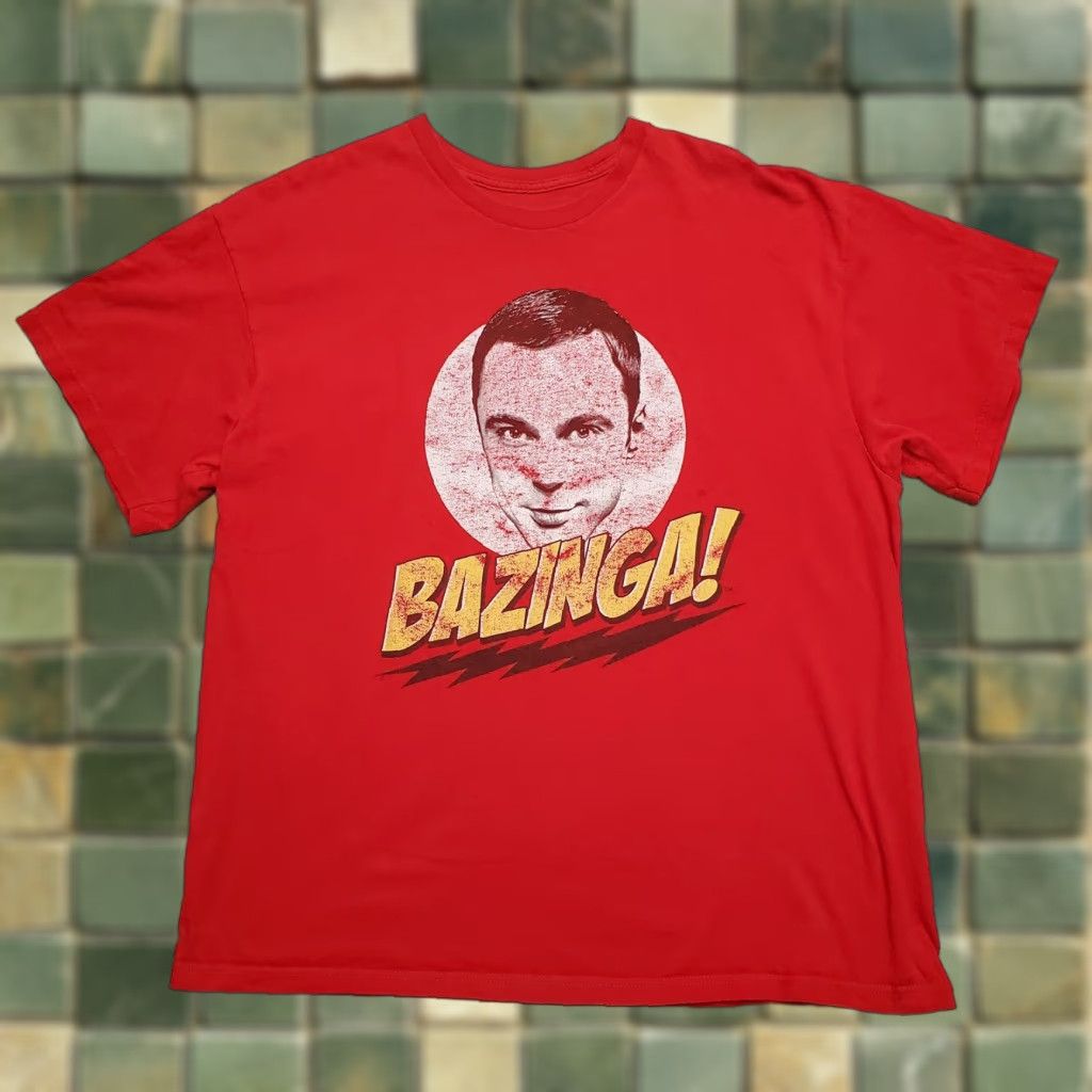 Vintage Bazinga Big Bang Shirt Mens M Red TV Classic TEE Crew Neck Short Sleeve Size US M / EU 48-50 / 2 - 1 Thumbnail